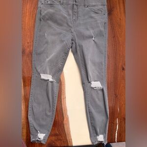 Torrid Gray Distressed Skinny Jeans